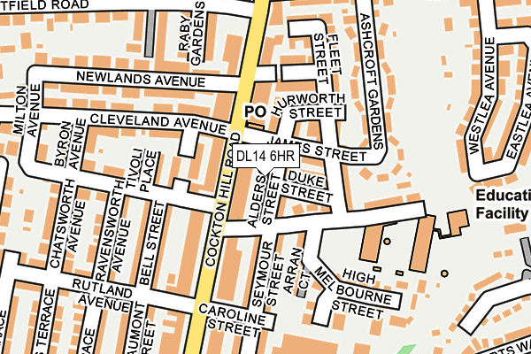 DL14 6HR map - OS OpenMap – Local (Ordnance Survey)
