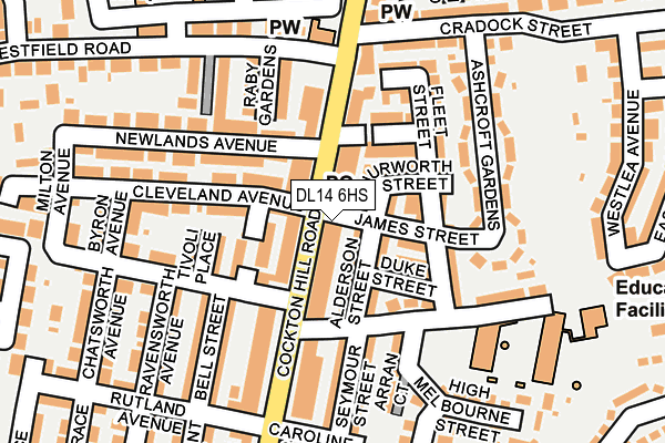 DL14 6HS map - OS OpenMap – Local (Ordnance Survey)