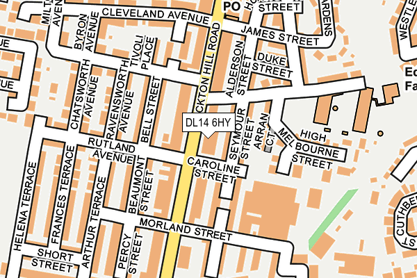 DL14 6HY map - OS OpenMap – Local (Ordnance Survey)