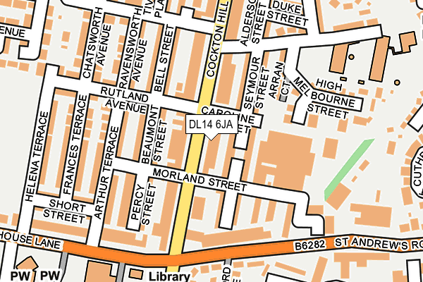 DL14 6JA map - OS OpenMap – Local (Ordnance Survey)