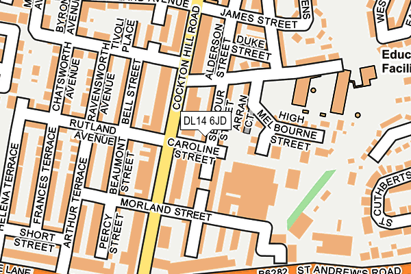 DL14 6JD map - OS OpenMap – Local (Ordnance Survey)