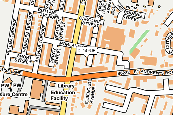DL14 6JE map - OS OpenMap – Local (Ordnance Survey)
