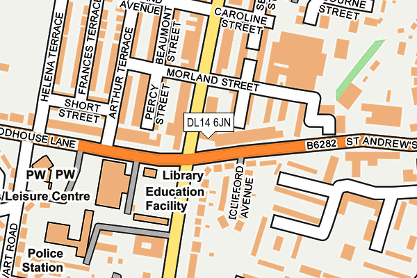 DL14 6JN map - OS OpenMap – Local (Ordnance Survey)
