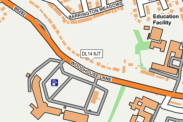 DL14 6JT map - OS OpenMap – Local (Ordnance Survey)