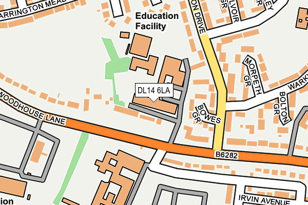 DL14 6LA map - OS OpenMap – Local (Ordnance Survey)