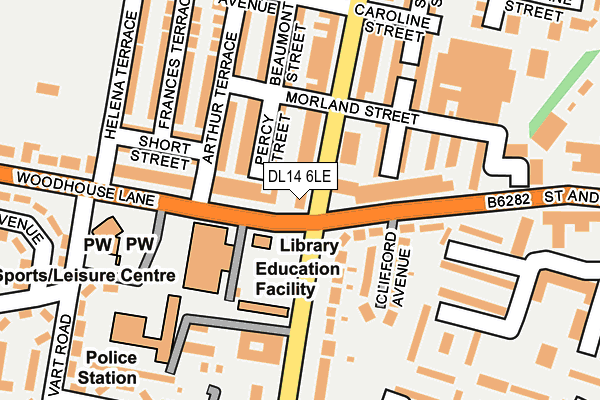 DL14 6LE map - OS OpenMap – Local (Ordnance Survey)