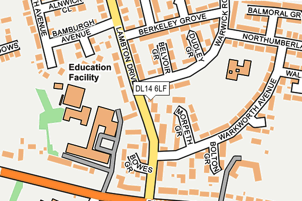 DL14 6LF map - OS OpenMap – Local (Ordnance Survey)