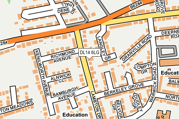 DL14 6LG map - OS OpenMap – Local (Ordnance Survey)