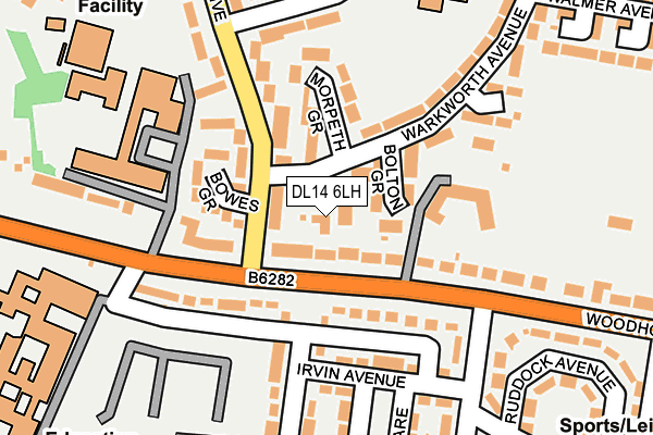 DL14 6LH map - OS OpenMap – Local (Ordnance Survey)