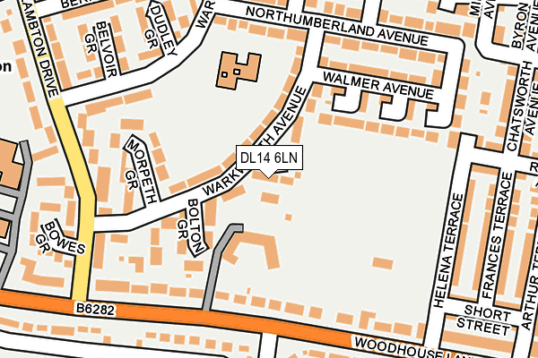 DL14 6LN map - OS OpenMap – Local (Ordnance Survey)