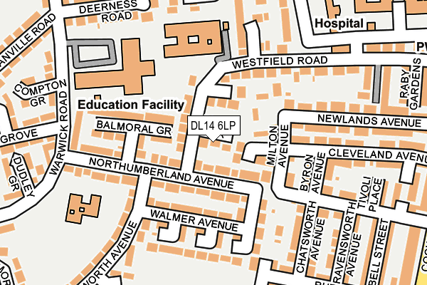 DL14 6LP map - OS OpenMap – Local (Ordnance Survey)