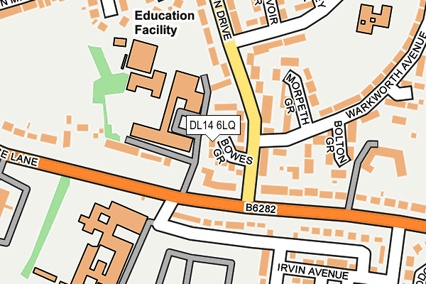 DL14 6LQ map - OS OpenMap – Local (Ordnance Survey)