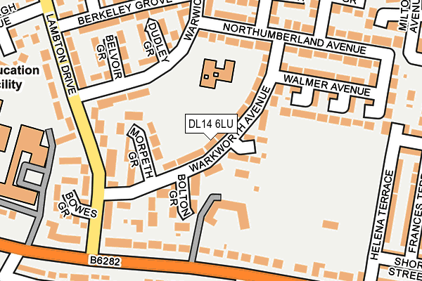 DL14 6LU map - OS OpenMap – Local (Ordnance Survey)
