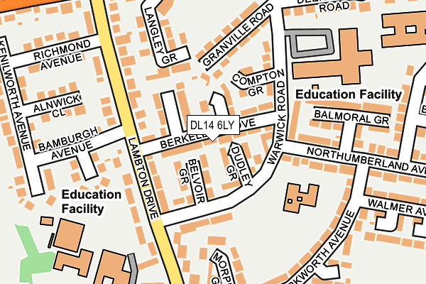 DL14 6LY map - OS OpenMap – Local (Ordnance Survey)
