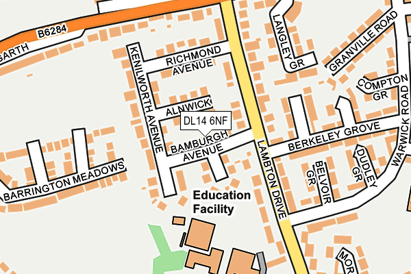 DL14 6NF map - OS OpenMap – Local (Ordnance Survey)