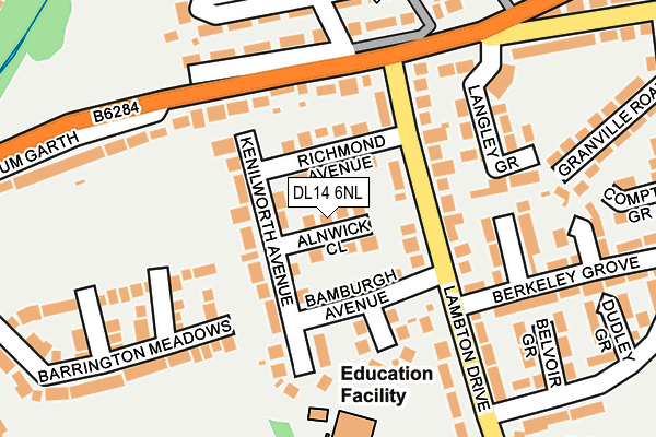 DL14 6NL map - OS OpenMap – Local (Ordnance Survey)