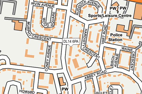 DL14 6PA map - OS OpenMap – Local (Ordnance Survey)