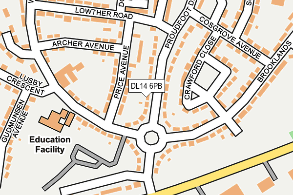 DL14 6PB map - OS OpenMap – Local (Ordnance Survey)