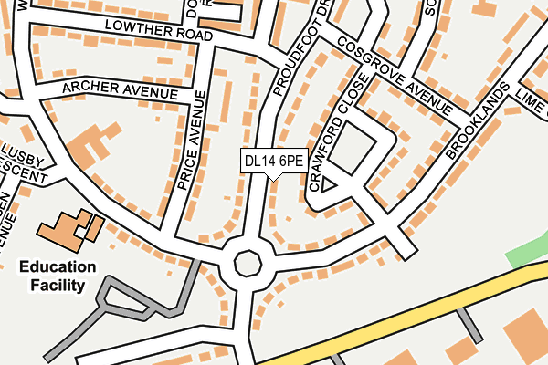 DL14 6PE map - OS OpenMap – Local (Ordnance Survey)