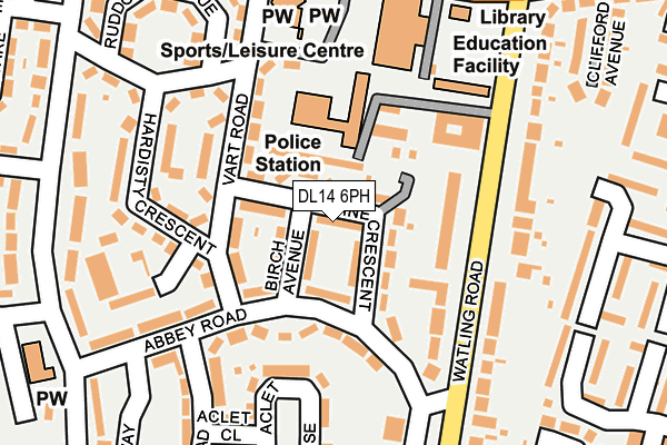 DL14 6PH map - OS OpenMap – Local (Ordnance Survey)