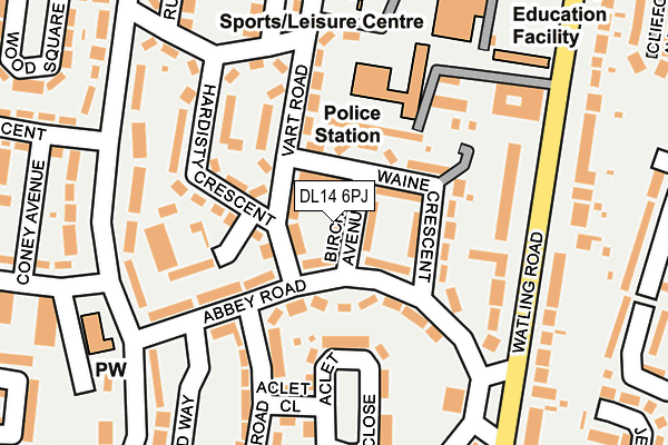 DL14 6PJ map - OS OpenMap – Local (Ordnance Survey)