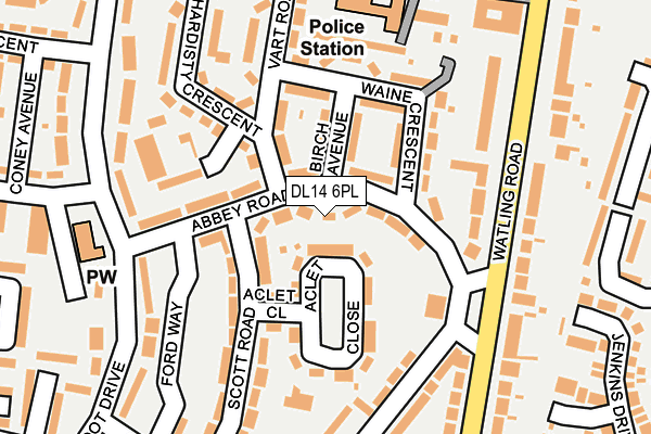 DL14 6PL map - OS OpenMap – Local (Ordnance Survey)