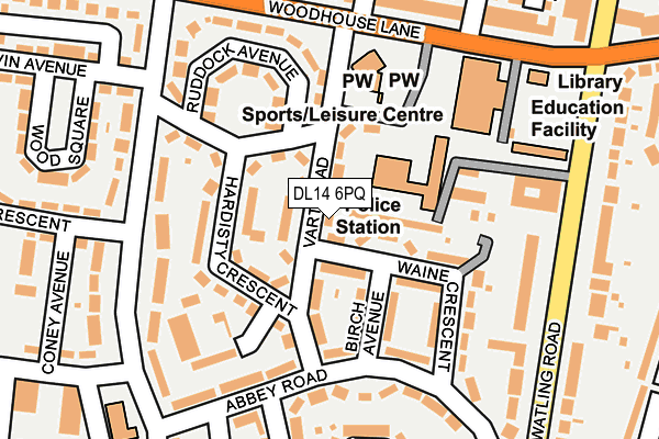 DL14 6PQ map - OS OpenMap – Local (Ordnance Survey)
