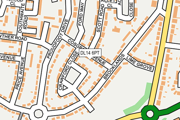 DL14 6PT map - OS OpenMap – Local (Ordnance Survey)