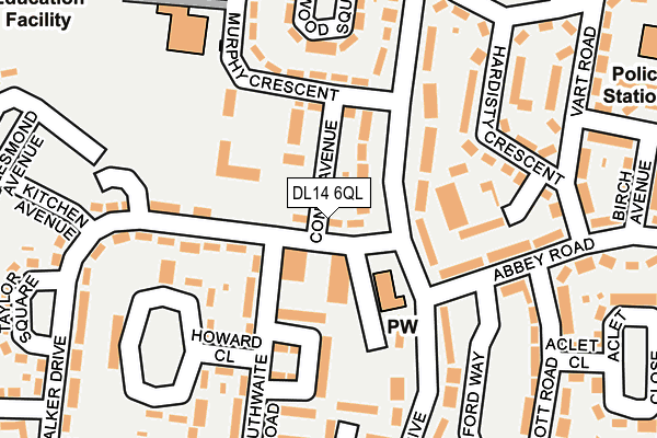 DL14 6QL map - OS OpenMap – Local (Ordnance Survey)