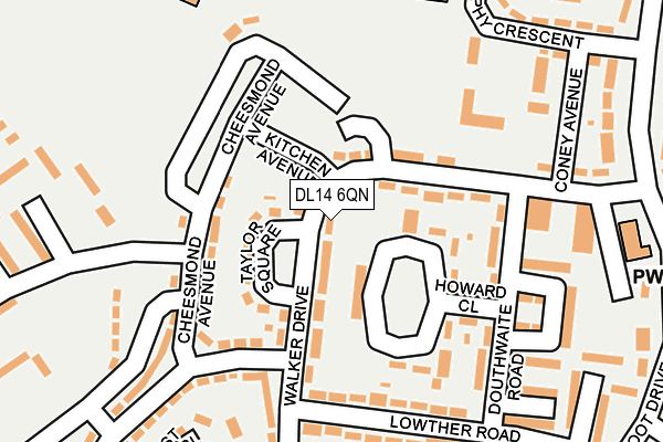 DL14 6QN map - OS OpenMap – Local (Ordnance Survey)