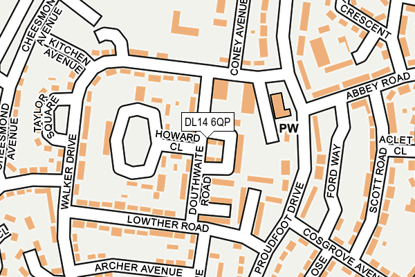 DL14 6QP map - OS OpenMap – Local (Ordnance Survey)