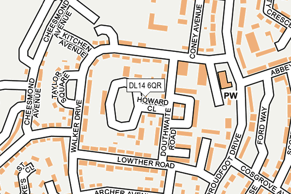 DL14 6QR map - OS OpenMap – Local (Ordnance Survey)