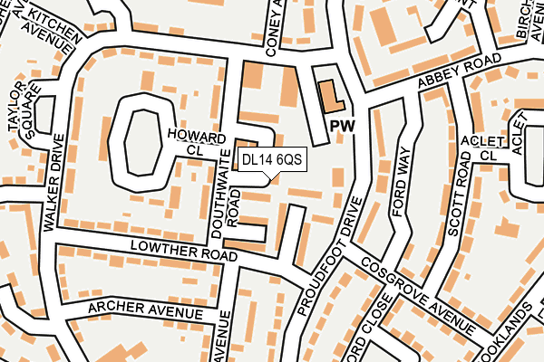 DL14 6QS map - OS OpenMap – Local (Ordnance Survey)