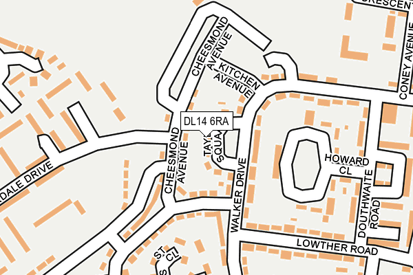 DL14 6RA map - OS OpenMap – Local (Ordnance Survey)