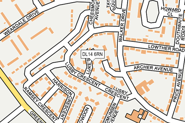 DL14 6RN map - OS OpenMap – Local (Ordnance Survey)