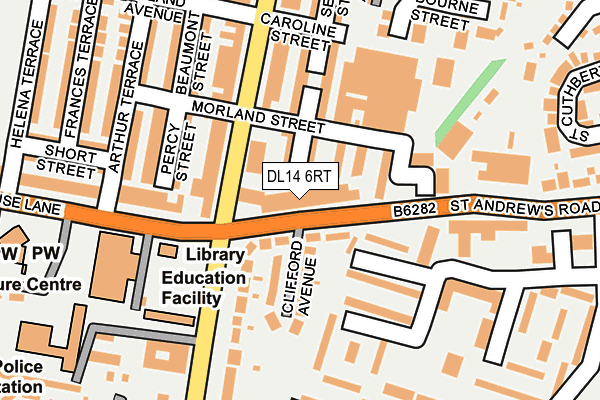 DL14 6RT map - OS OpenMap – Local (Ordnance Survey)