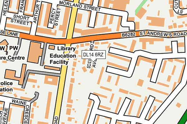 DL14 6RZ map - OS OpenMap – Local (Ordnance Survey)