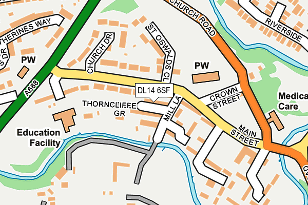 DL14 6SF map - OS OpenMap – Local (Ordnance Survey)