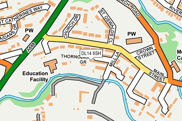 DL14 6SH map - OS OpenMap – Local (Ordnance Survey)