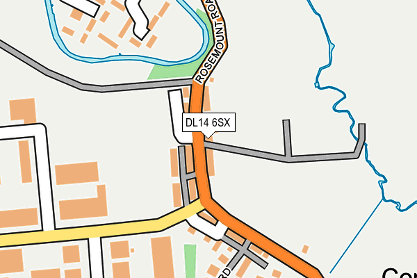 DL14 6SX map - OS OpenMap – Local (Ordnance Survey)
