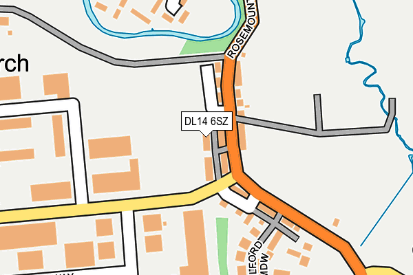 DL14 6SZ map - OS OpenMap – Local (Ordnance Survey)