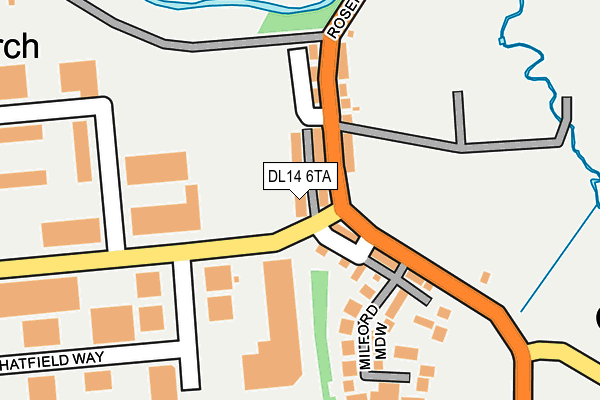 DL14 6TA map - OS OpenMap – Local (Ordnance Survey)