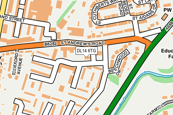 DL14 6TG map - OS OpenMap – Local (Ordnance Survey)