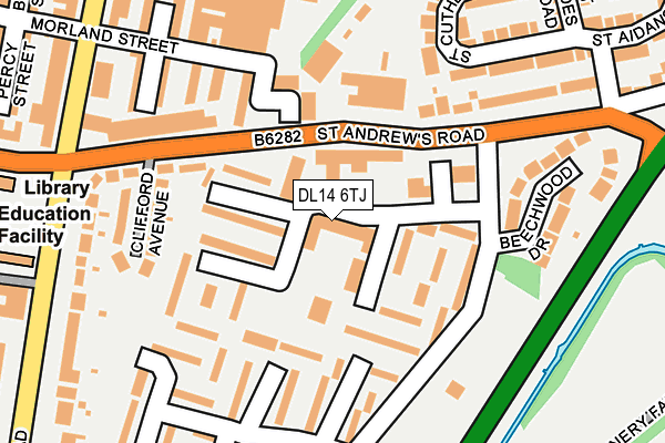 DL14 6TJ map - OS OpenMap – Local (Ordnance Survey)