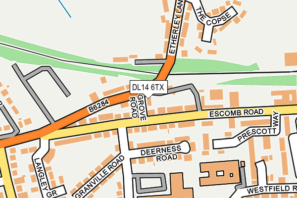 DL14 6TX map - OS OpenMap – Local (Ordnance Survey)