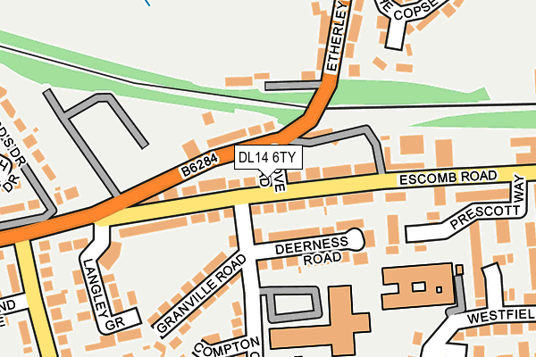 DL14 6TY map - OS OpenMap – Local (Ordnance Survey)