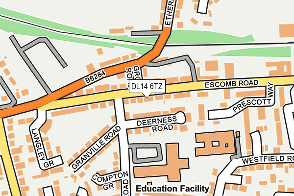 DL14 6TZ map - OS OpenMap – Local (Ordnance Survey)