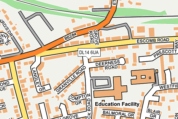 DL14 6UA map - OS OpenMap – Local (Ordnance Survey)