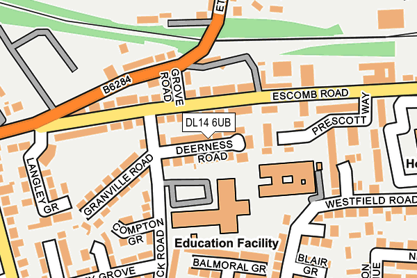 DL14 6UB map - OS OpenMap – Local (Ordnance Survey)