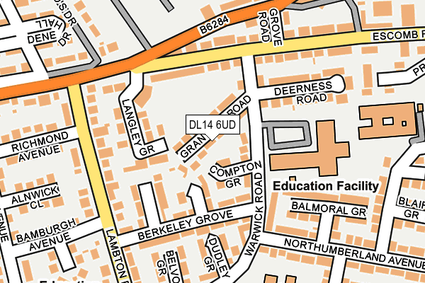 DL14 6UD map - OS OpenMap – Local (Ordnance Survey)